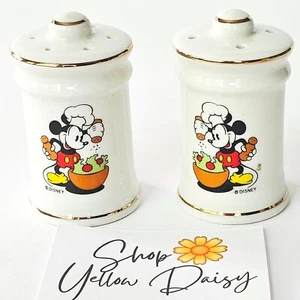 Vintage Disney Chef Mickey Mouse Salz & Pfefferstreuer Set Japan Selten Gold M1091 - Bild 1 von 8