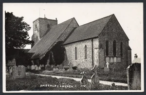 Postcard Amberley nr Storrington Sussex village Church early RP - Bild 1 von 2