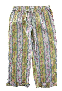 Cath Kidston London Pyjamahose Baumwolle gelb rosa Blumen Tasche Rüschen Medium - Bild 1 von 5