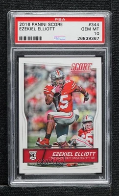 2016 Score Rookies Ezekiel Elliott #344 PSA 10 GEM MT Rookie RC - Image 1 of 2