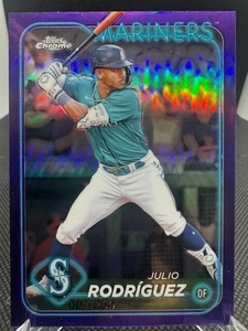 2024 Topps Chrome Julio Rodriguez #300 Seattle Mariners Purple Refractor 7/250 - Bild 1 von 2