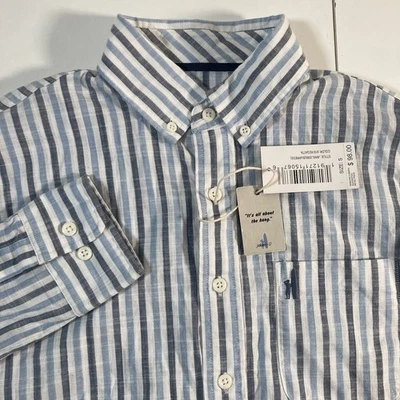 NUEVA Camisa Johnnie-O Hangin Out Burress Pequeña Abotonada Azul Rayas Claras Nueva con Etiquetas Foto 1 de 4