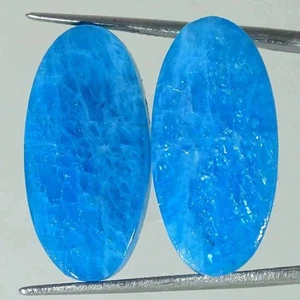 30.10Cts Natural Apatite Pair Oval Cabochon Loose Gemstone - Picture 1 of 5