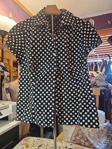Alfani Gr. 12 Petite Polka Dot Top Kurzarm - Bild 1 von 4