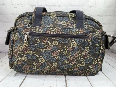 Bolso de Viaje TRAVELON Floral 10” X 16” Flores Negras Almacenamiento Antirrobo ¡EXCELENTE ESTADO USADO! Foto 1 de 4