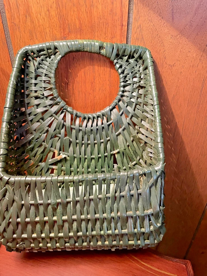 CESTA DE FLORES VINTAGE DE PAREDE DE VIME PENDURADA Verde Vintage DECORAÇÃO - Imagem 1 de 4