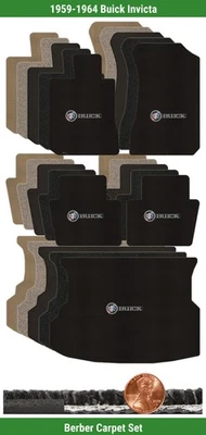 Заказной берберский коврик комплект для 1959-1964 Buick Invicta w/логотип (5 штук) #2JW - Изображение 1 из 4