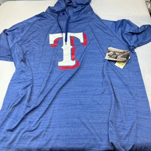 Felpa con cappuccio Stitches MLB Texas Rangers pullover manica corta baseball nuova con etichetta taglia XXL - Foto 1 di 11