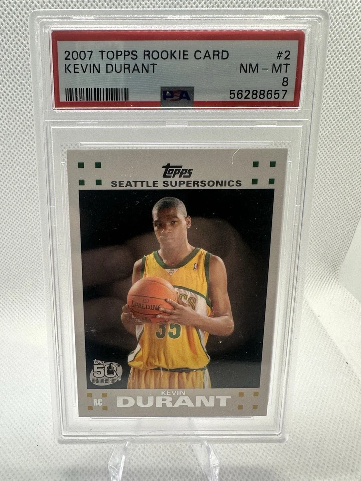 Tarjeta de novato Topps 2007 Kevin Durant RC PSA 8 número 2 de 14 Foto 1 de 2