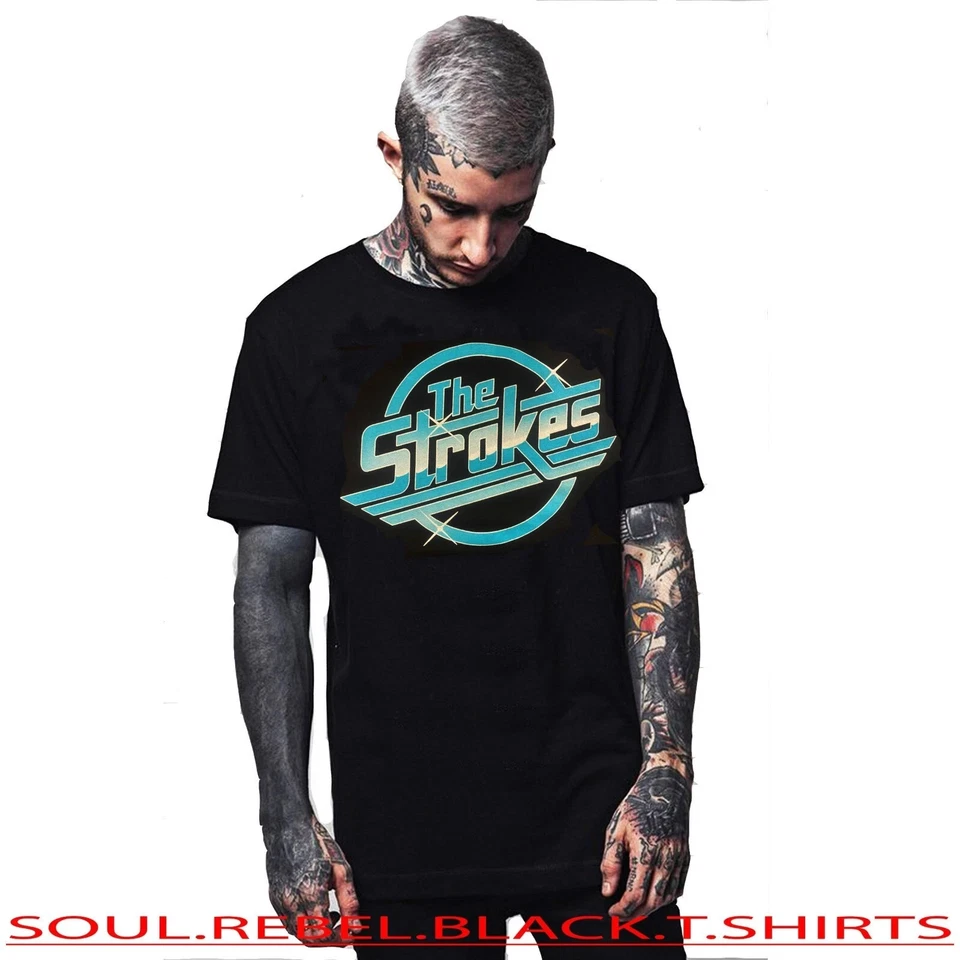 THE STROKES HARD ROCK BLACK T SHIRTS PUNK ROCK — 第 1/1 张图片