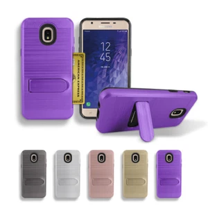 For Samsung Galaxy J7 Star/J7 Refine/J7 2018 Stand Card Holder Hybrid Case Cover - Picture 1 of 9