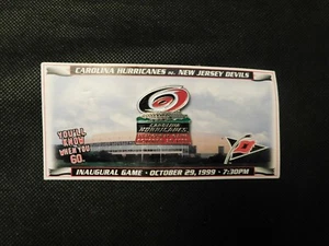 CAROLINA HURRICANES VS NEW JERSEY DEVILS INAUGURAL GAME PINBACK!  e1628UXX - Picture 1 of 6