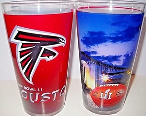1 ATLANTA FALCONS 2017 SUPER BOWL LI 16-OUNCE DECORATIVE WRAPAROUND PINT GLASS - Picture 1 of 3