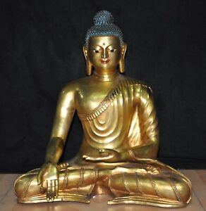 20'' Tibet Purple bronze gilding Sakyamuni Shakyamuni Shakya Mani Buddha statue