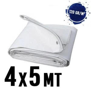 Telo telone impermeabile occhiellato mt 4x5 BIANCO- 120 gr/m² - Imagen 1 de 2