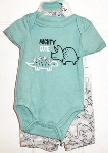 Swiggles  Infant Boys 3 pc Dinosaur  Short Set  Size 0-3  m  NEW - Picture 1 of 3