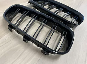 Gloss Black Double Slats Front Grilles for BMW F34 3 Series GT Front Bumper - Bild 1 von 5
