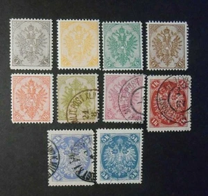 AUSTRIA,OSTERREICH  BOSNIA-ERZEGOVINA 1900-01 " Stemma " 10 Valori MH*/Used - Imagen 1 de 1