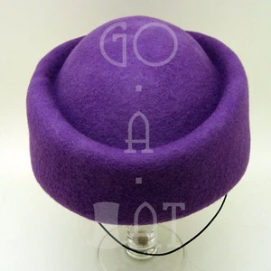RETRO Wool Felt Women Pillbox Hat Fascinator PARTY Ellipse | 56cm | Multi Colors - Picture 1 of 20