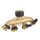 3/4 Inch Brass 4 Way Hose Pipe Splitter Nozzle Switcher Tap Connectors 9 MG