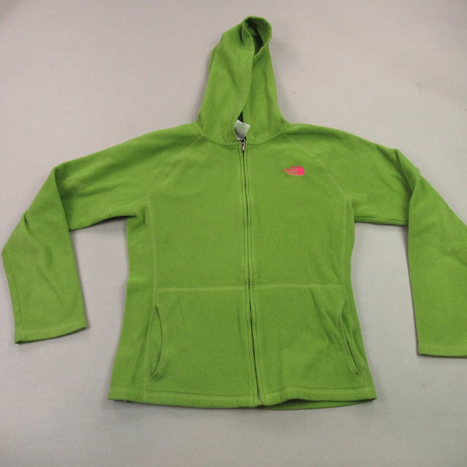 Chaqueta North Face Niñas XL Manga Larga Bolsillos Ligera Verde Con Capucha Foto 1 de 4