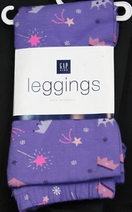 GAP Girl's Purple Princess Tiara Pink Star Leggings size S NWT Winter Stretch - Picture 1 of 4