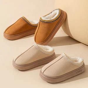 LADIES SLIP ON WOMENS SNUGG WARM FAUX FUR LINED IN OUT DOOR SLIPPERS SHOES BOOT - Picture 1 of 17