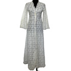 Molyclaire Womens Robe Long Lace Vintage S Small Cream Ruffle Trim Canada