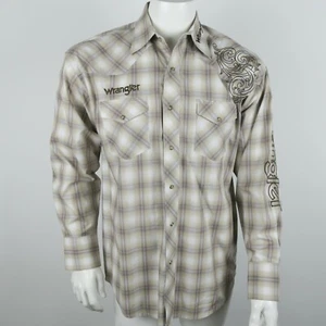 Wrangler Men's Western Snap Button Cowboy Shirt Size Medium - Picture 1 of 6