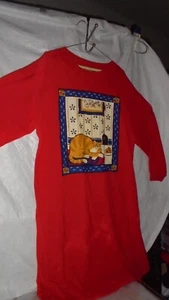 LEISURE WEAR, RED, NIGHT SHIRT./ CAT ON FRONT. SZ XL BUST 52" 40" LONG - Picture 1 of 5