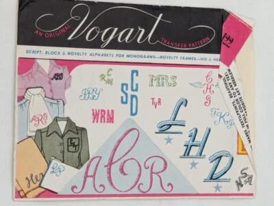 Vintage Vogart Transfer Pattern - 122 Script, Block and Novelty Alphabets 1950's - Image 1 of 2