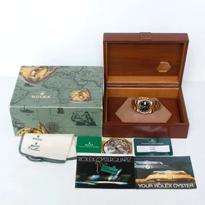 Rolex 19028 Oysterquartz Day-Date  President W/Black Pyramid Dial Box/RSC Card - Picture 1 of 6