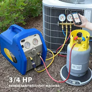 Máquina de recuperación de refrigerante 3/4 HP monocilíndrico AC HVAC herramienta de reciclaje 1750 rpm - Imagen 1 de 7