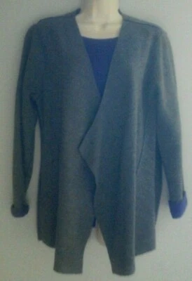 JUEGO BLAZER Y BLUSA MUJER EILEEN FISHER GRIS Y MORADO - TALLA S/P Foto 1 de 4