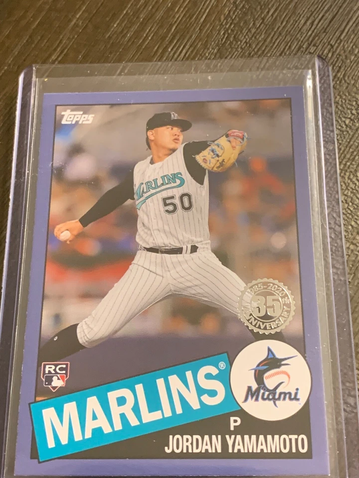 2020 Topps Series 1 Jordan Yamamoto 1985 Blue Parallel Rookie #85-58 Marlins - Image 1 of 2
