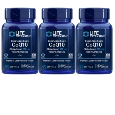 Life Extension Super-Absorbible Coq10 100mg Kaneka Ubiquinona d-Limoneno Gel 3X60 Foto 1 de 2