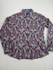 Tommy Hilfiger Medium Shirt LS Button Up Blue Red White Paisley Women's - Picture 1 of 16