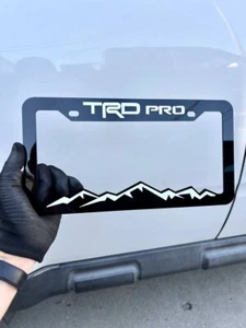 TRD PRO LICENSE PLATE FRAME TOYOTA ACCESSORY FRONT REAR TAG HOLDER PLATE COVER - Picture 1 of 19