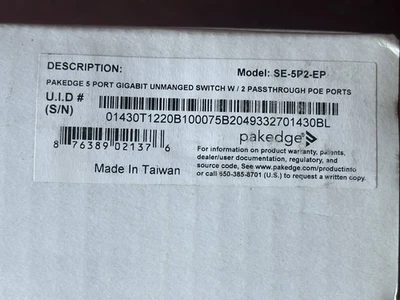 Pakedge Devices SE-5P2-EP 5 Port PoE Powered Gigabit Ethernet Switch (G101) - Image 1 of 4