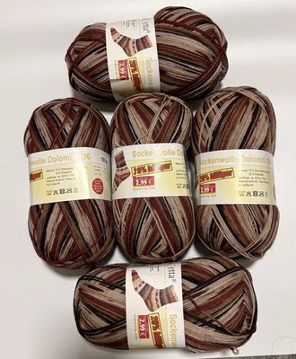 DK 5x100g /420 M 75% Wool 25% Polyamide for Knitting and Crochet Socks Yarn - Image 1 of 4