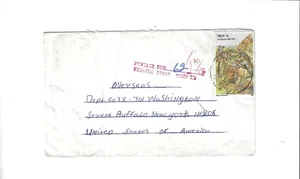 SOUTH AFRICA Cover sent from Pretoria to U.S. - creases - Picture 1 of 2
