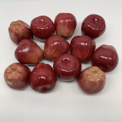 Manzanas Rojas 2" Plástico Brillante Imitación Fruta Lote de 12 Escenarios Florero Relleno Decoración Artesanía Foto 1 de 4