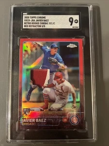 2020 Topps Chrome Retro Rookie Relic Javier Baez #5/5 SGC 9 RED Refractor - Picture 1 of 2
