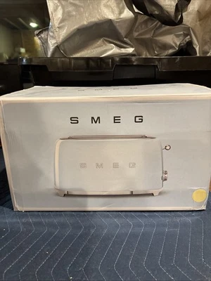 SMEG Tostadora Retro Estilo Años 50 4 Rebanadas 2 Ranuras en Blanco Ranura Larga LEER Descripción! Foto 1 de 4