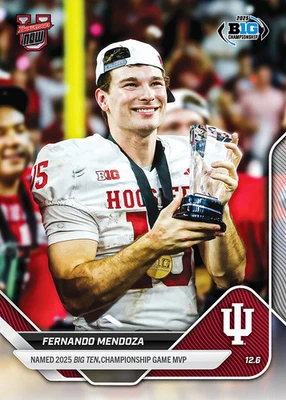 Tarjeta de fútbol americano Fernando Mendoza Big Ten Champ MVP 2025-26 Bowman U AHORA 58 preventa Foto 1 de 2