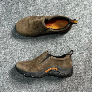 Merrell Shoes Youth 4.5 Brown Leather Slip On Jungle Moc Gunsmoke Performance - Picture 1 of 17