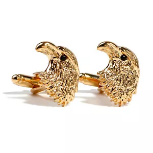 Gemelos para hombre ligeros de lujo con forma de cabeza de águila camisa dorada joyería - Imagen 1 de 6