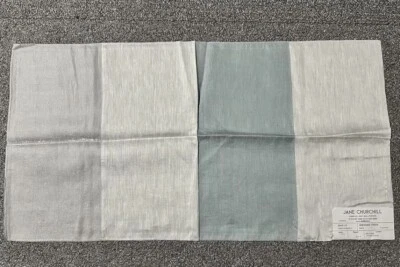 Jane Churchill Fabric Sample 26.75” x 14” Shimmer Stripe Aqua Blue Silver Crafts - Image 1 of 4