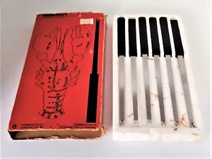 VINTAGE BOXED SET OF SIX LOBSTER FORKS BY STELTON OF DENMARK - Picture 1 of 6