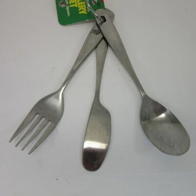 Coghlan's Cubiertos Camping Acero Inoxidable Tenedor Cuchillo Cuchara Juego De Colección #9166 Foto 1 de 4